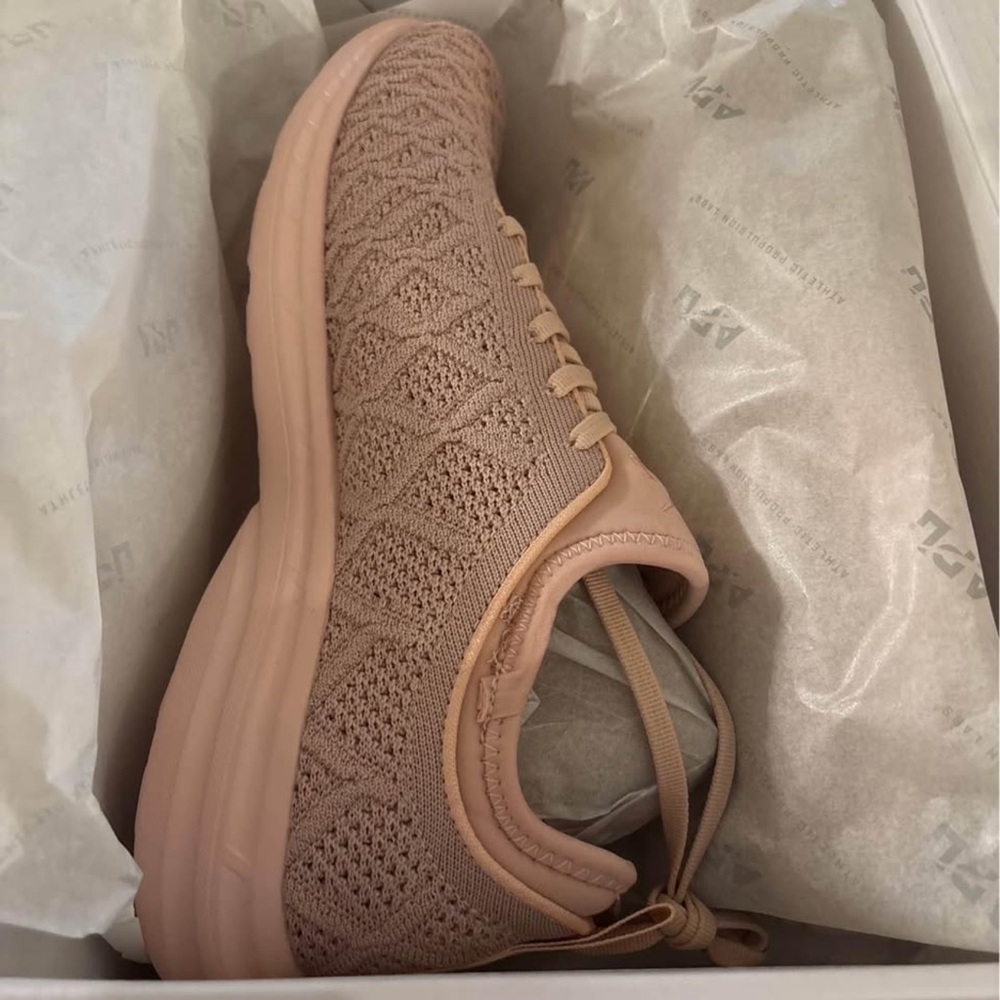 APL Tan Sneakers with Knit Design and Chunky Sole